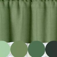 Solid Green Valances and Cafe Curtains, 100% USA Cotton – Light Mint, Prairie, Topiary, and Dark Hunter – Custom Sizes Availabl Solid Green Valances and Cafe Curtains, 100% USA Cotton – Light Mint, Prairie, Topiary, and Dark Hunter – Custom Sizes Availabl
